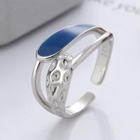 Sterling Silver Finger Ring, 925 Sterling Silver, fashion jewelry & for woman & epoxy gel, 9mm [