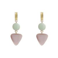 Brass Drop Earring, plated, fashion jewelry & for woman [