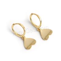 925 Sterling Silver Lever Back Earring, Heart, plated [