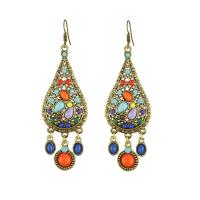 Resin Zinc Alloy Earring, with Resin, plated, Bohemian style & for woman [