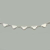 Stainless Steel Chain Jewelry, 304 Stainless Steel, Heart, Vacuum Ion Plating, DIY [