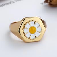 Sterling Silver Finger Ring, 925 Sterling Silver, Daisy, fashion jewelry & for woman, 12mm [