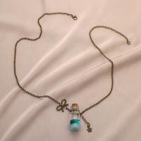 Glas Zink Legierung Halskette, Zinklegierung, mit Glas, Modeschmuck & verschiedene Stile für Wahl & für Frau, 20*30mm,38*17mm, Länge:ca. 23.62 ZollInch, verkauft von PC