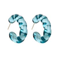 Resin Stud Earring, handmade, fashion jewelry & for woman, blue [