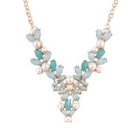 Rhinestone Zinc Alloy Necklace, with Plastic Pearl, with 1.97inch extender chain, fashion jewelry & for woman & with rhinestone Approx 16.14 Inch [