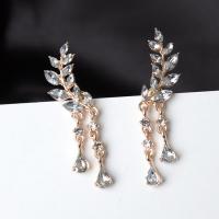 Crystal Drop Earring, Zinc Alloy, with Crystal, fashion jewelry & for woman 