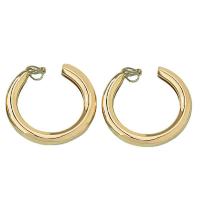 Boucle d'oreille de Clip en alliage de zinc, Placage de couleur d'or, bijoux de mode & pour femme Vendu par paire