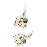 Turquoise Zinc Alloy Earring, with turquoise, silver color plated, fashion jewelry & for woman, green [
