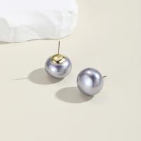 Plastic Pearl Stud Earring, fashion jewelry & for woman 