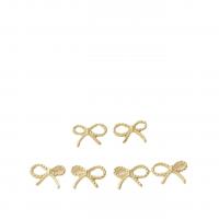 Hair Clip Cabochon Finding, Zinc Alloy, Bowknot, gold color plated, DIY & hollow [