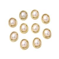 Hair Clip Cabochon Finding, Zinc Alloy, with Plastic Pearl, Oval, gold color plated, DIY & hollow [
