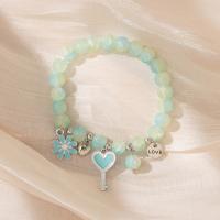 Glass Pearl Zinc Alloy Bracelets, with Glass Beads, fashion jewelry & for woman Inner Approx 53mm [