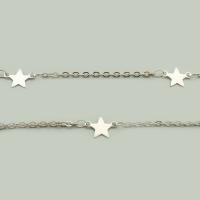 Stainless Steel Chain Jewelry, 304 Stainless Steel, Star, Vacuum Ion Plating, DIY [
