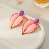 Iron Drop Earring, Heart, painted, fashion jewelry & for woman [
