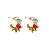 Enamel Zinc Alloy Stud Earring, KC gold color plated, fashion jewelry & for woman [