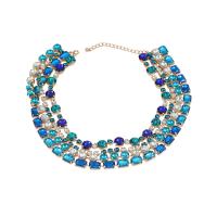 Fashion Multi Layer Necklace, Zinc Alloy, with Glass Rhinestone, with 3.34inch extender chain, multilayer & for woman & with rhinestone Approx 17.32 Inch 