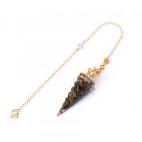 Brass Pendulum, with Gemstone, fashion jewelry Approx 13.78 Inch 