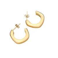 Edelstahl Stud Ohrring, 304 Edelstahl, goldfarben plattiert, verschiedene Stile für Wahl & für Frau, 30mm, verkauft von Paar[