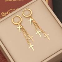 Stainless Steel Drop Earring, 304 Stainless Steel, gold color plated & for woman & hollow [