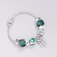 Zinc Alloy European Bracelets, with Crystal, fashion jewelry & for woman Approx 19 cm [