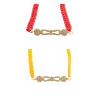Brass Bracelets, with Nylon Cord, high quality gold color plated, fashion jewelry & micro pave cubic zirconia Approx 16.5 cm [