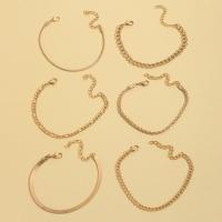 Fashion Zinc Alloy Bracelets, plated, 6 pieces & fashion jewelry & for woman, golden [