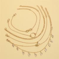 Bracelets En alliage de zinc, Placage de couleur d'or, 5 pièces & bijoux de mode & pour femme, Vendu par fixé[