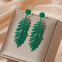 Acrylic Drop Earring, Acetate, Leaf, polished, fashion jewelry & for woman [