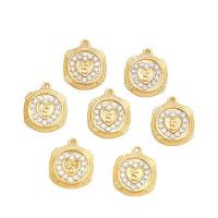 Cubic Zirconia Micro Pave Brass Pendant, with Cubic Zirconia, real gold plated, for woman, gold [