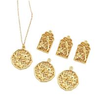 Brass Jewelry Pendants, real gold plated, DIY, golden [