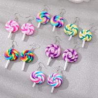 Polymer Clay Drop Earring, Lollipop, handmade, fashion jewelry & for woman 65mm [