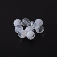 Transparent Acrylic Beads, Round, injection moulding white 