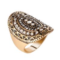 Zinc Alloy Finger Ring, plated, fashion jewelry & for woman & with rhinestone [