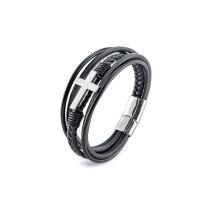 PU Leather Cord Bracelets, with 316L Stainless Steel, handmade, fashion jewelry & multilayer & Unisex cm [