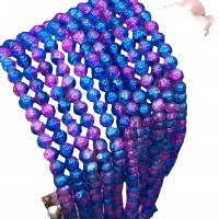Plaqué Perles de verre, Des billes de verre, Rond, DIY, multicolore, 8mm Environ 38 cm, Vendu par brin[