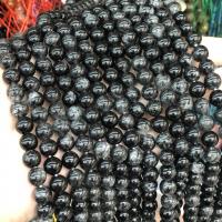 Rutilquarz Perlen, Schwarzer Rutilquarz, rund, poliert, DIY, schwarz, 8mm, Länge:ca. 38 cm, verkauft von Strang