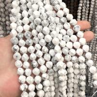 Einzelne Edelstein Perlen, Magnesit, poliert, DIY & verschiedene Größen vorhanden & facettierte, weiß, Länge:ca. 38 cm, verkauft von Strang[