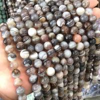 Perle agate Botswana naturelle, Rond, poli, DIY & normes différentes pour le choix, couleurs mélangées Environ 38 cm, Vendu par brin[