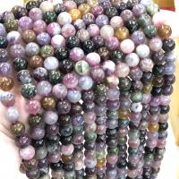 Perles de Tourmaline naturels, Rond, poli, DIY & normes différentes pour le choix, couleurs mélangées Environ 38 cm, Vendu par brin