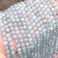 Aquamarin Perlen, rund, poliert, DIY & verschiedene Größen vorhanden, seeblau, Länge:ca. 38 cm, verkauft von Strang