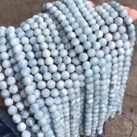 Aquamarin Perlen, rund, poliert, DIY & verschiedene Größen vorhanden, seeblau, Länge:ca. 38 cm, verkauft von Strang