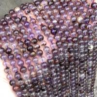 Phantom Quarz Perlen, Lila+Phantom+Quarz, rund, poliert, DIY & verschiedene Größen vorhanden, violett, Länge:ca. 38 cm, verkauft von Strang