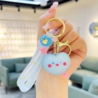 Plastic Key Chain, Soft PVC, with Zinc Alloy, Heart, cute & multifunctional & Unisex 