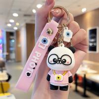 Plastic Key Chain, Soft PVC, with Zinc Alloy, Panda, cute & multifunctional & Unisex [