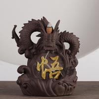 Incense Smoke Flow Backflow Holder Ceramic Incense Burner, Purple Clay, handmade, for home and office & durable [