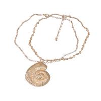 Zinc Alloy Necklace, Conch, gold color plated, 2 pieces & fashion jewelry & for woman, golden Approx 16.57 Inch [