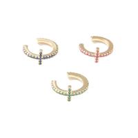 Cubic Zirconia Micro Pave Brass Earring, Cross, fashion jewelry & micro pave cubic zirconia & for woman [