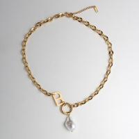 Edelstahl Schmuck Halskette, 304 Edelstahl, mit Kunststoff Perlen, poliert, Modeschmuck & für Frau, keine, Länge:ca. 15.75 ZollInch, verkauft von PC[