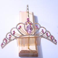 Bridal Tiaras, Zinc Alloy, plated, for woman & with rhinestone Inner Approx 135mm 