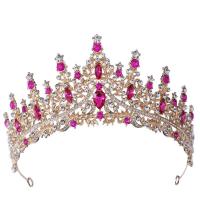 Bridal Tiaras, Zinc Alloy, plated, for woman & with rhinestone Inner Approx 150mm 